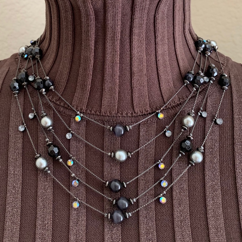 LE CHÂTEAU 5-Strand Bead & Crystal Necklace